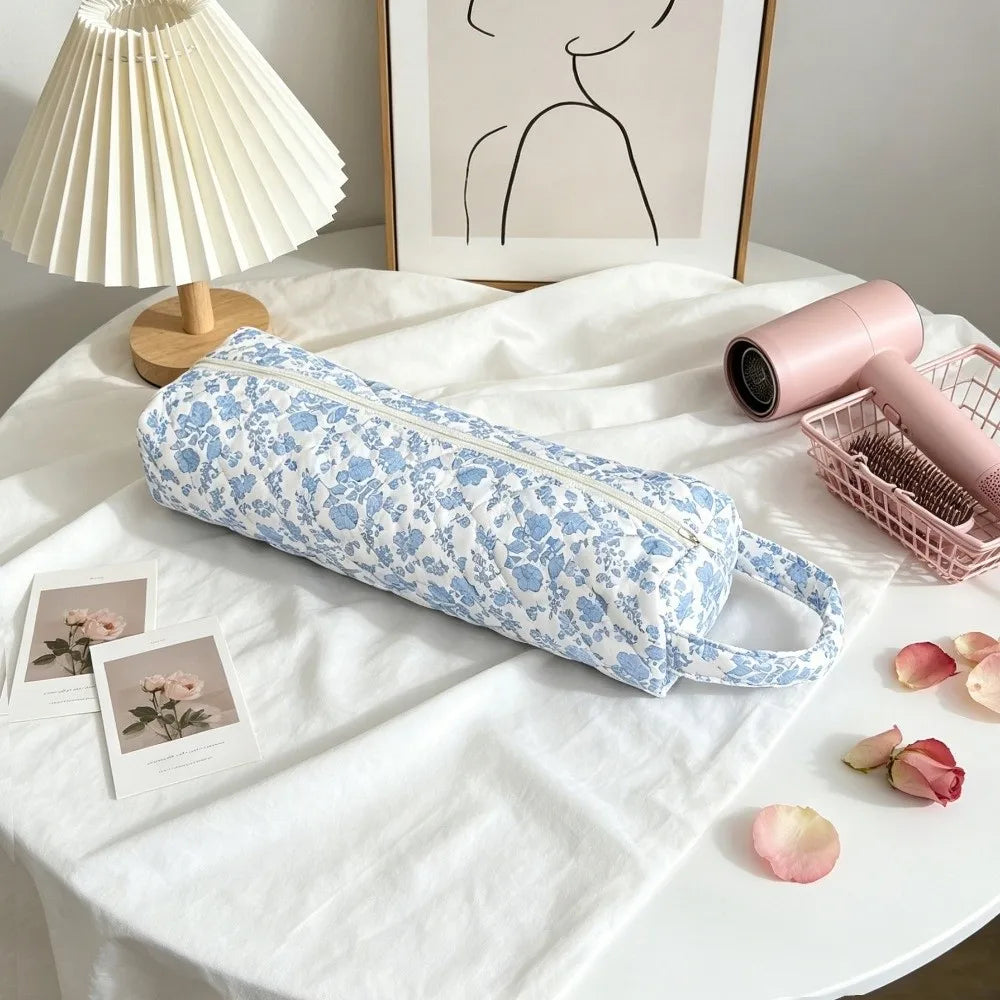 Quilted Cotton Hair Dryer Storage Bag – Dustproof with Handle