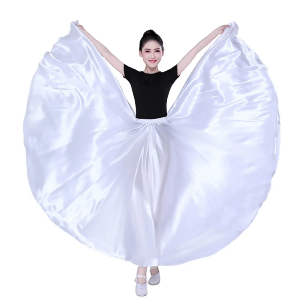 Women's Gypsy Belly Dance Skirt – Flamenco Polyester Dress Belly Dance Skirt Nixie White 540 degrees