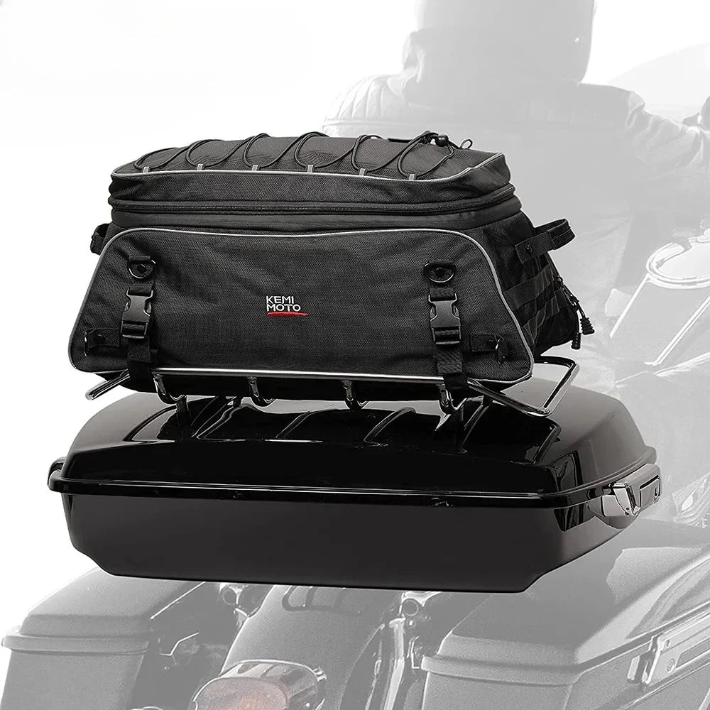 Motorcycle Tail Bag Soft Trunk Tour-Pack Rack Bag for Touring Motorcycle Trunk Bag Nixie