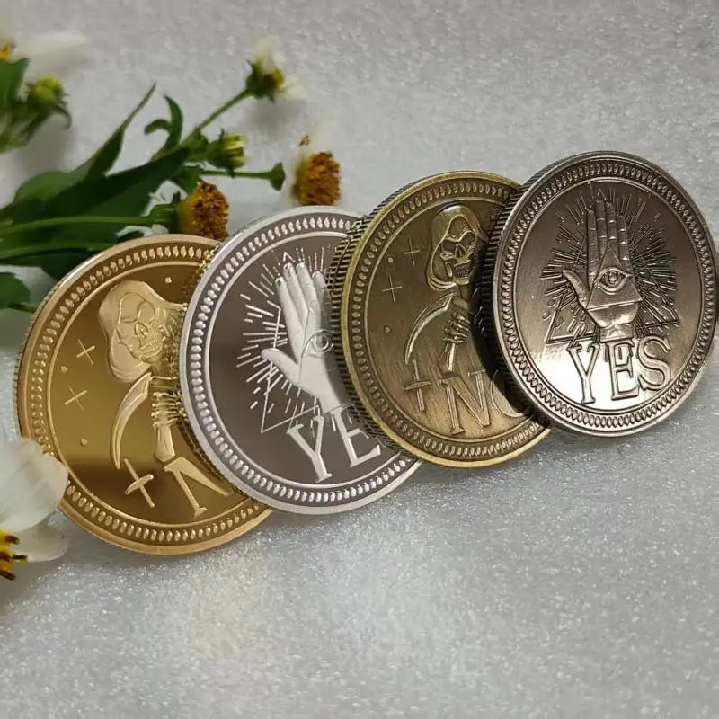 Vintage Yes/No Decision Coin – Antique Bronze Metal Collectible