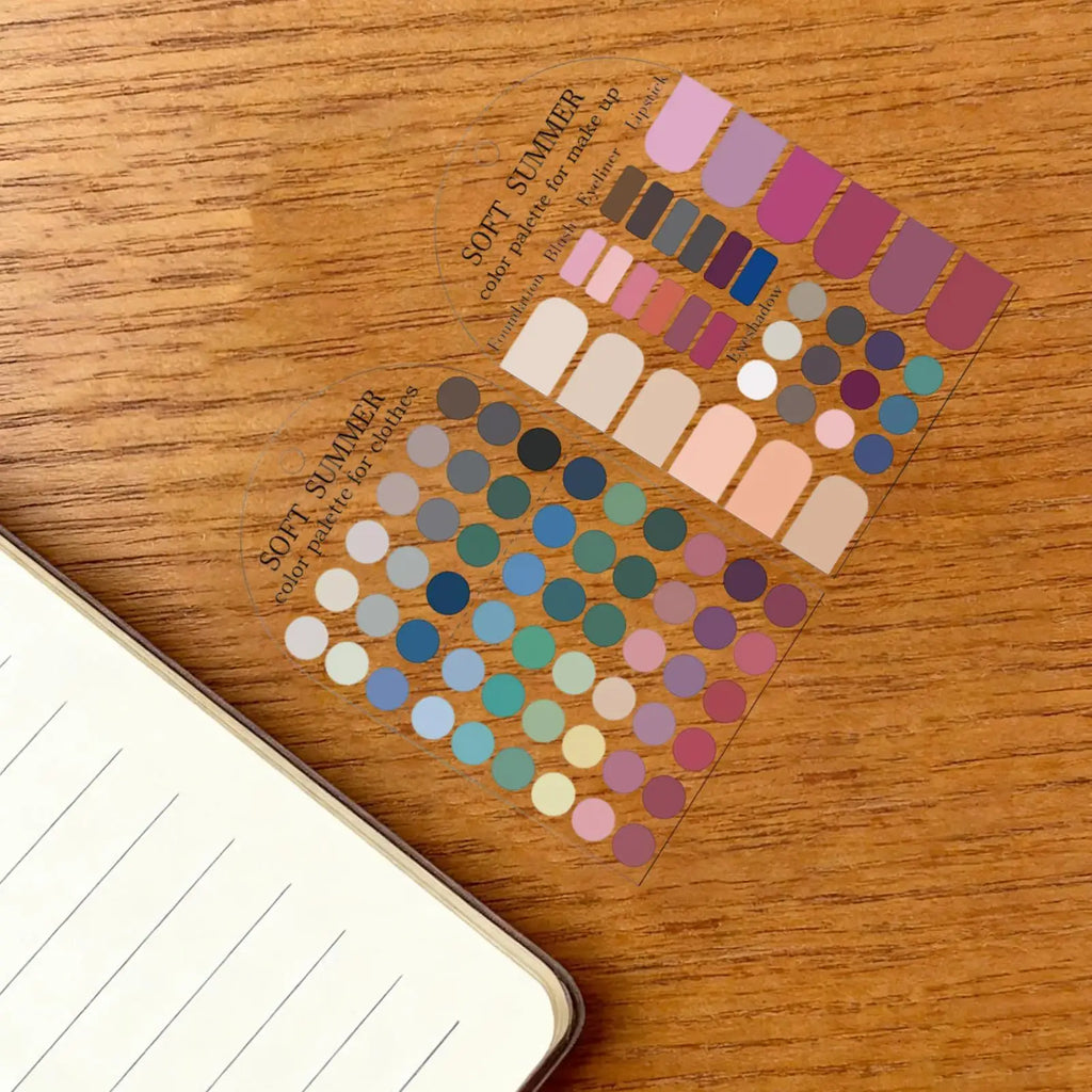 Soft Summer Seasonal Color Palette Cards – Makeup & Fashion Guide Color Palette Card Nixie