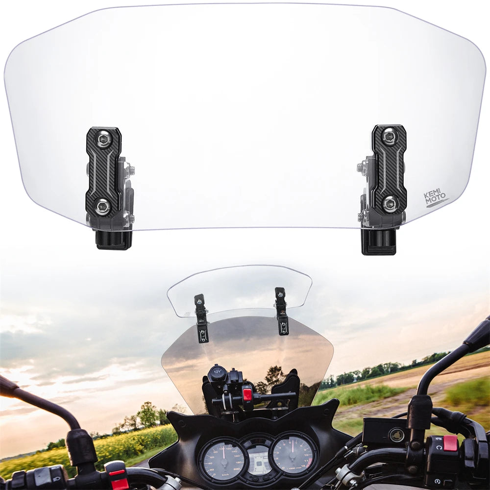 KEMIMOTO Motorcycle Windshield Extension Adjustable Spoiler Clip Windshield Extension Nixie