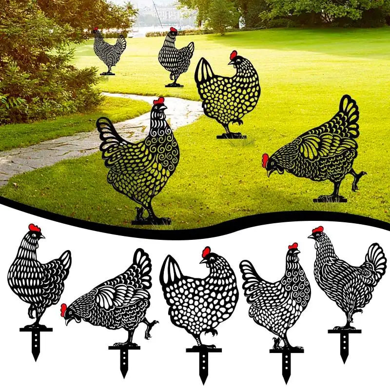 Acrylic Hen Garden Stake | UV-Resistant Chicken Lawn Decor Garden Decorative Stake Nixie