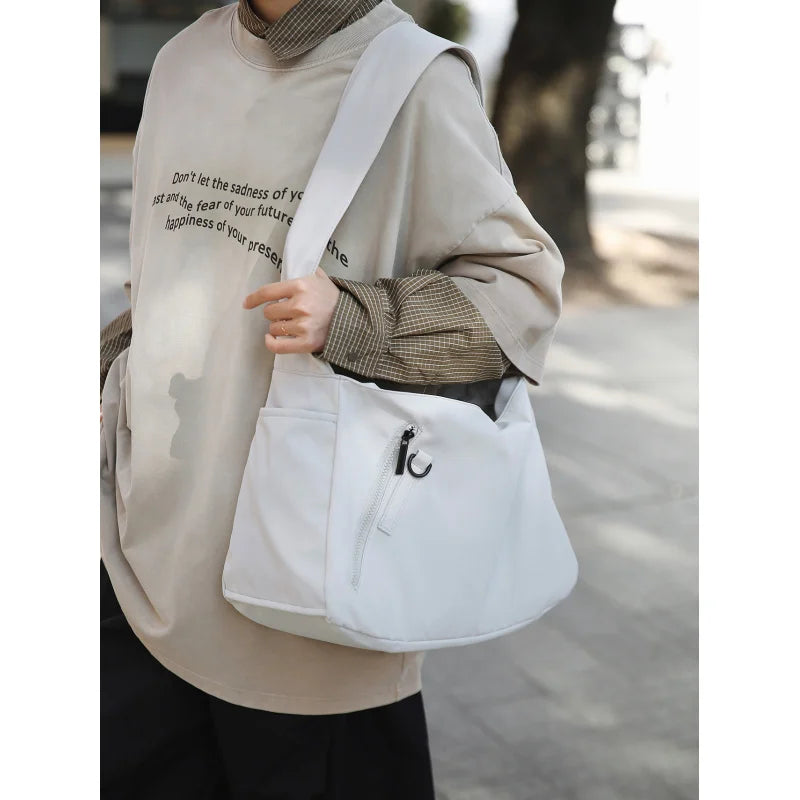 Unisex Large Crossbody Bag – Wide Strap Nylon Messenger Bag Crossbody Messenger Bag Nixie