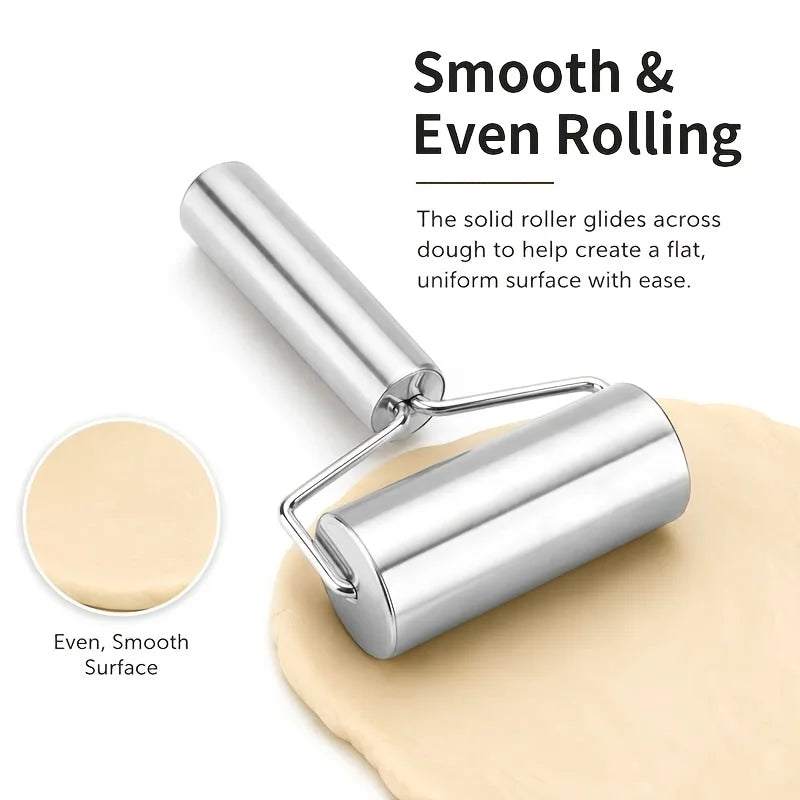 Stainless Steel T-Shape Rolling Pin – Non-Stick Dough Roller Rolling Pin Nixie