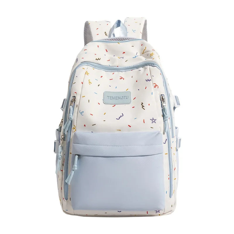 Japanese Color-Block Canvas Backpack for Teen Girls | School Bag Canvas School Backpack Nixie