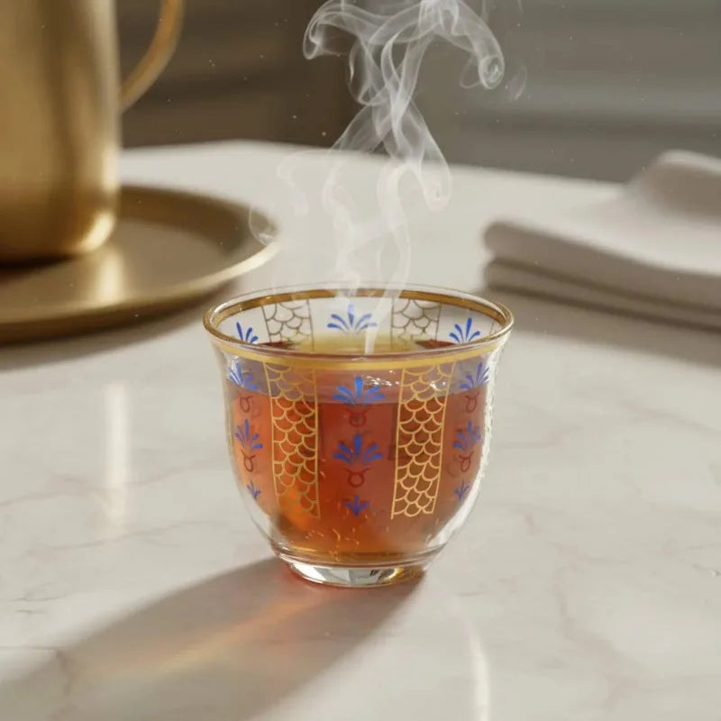 6-Piece Middle Eastern Tea Glass Set | Arabic Coffee Cups