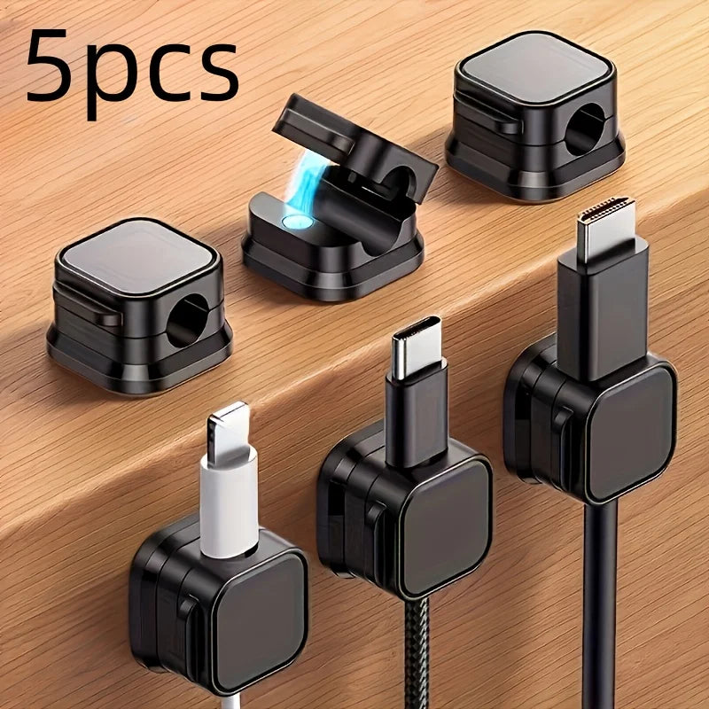 Nixie Magnetic Cable Clip Winder & Cord Organizer for Desk Cable Cord Organizer Nixie black