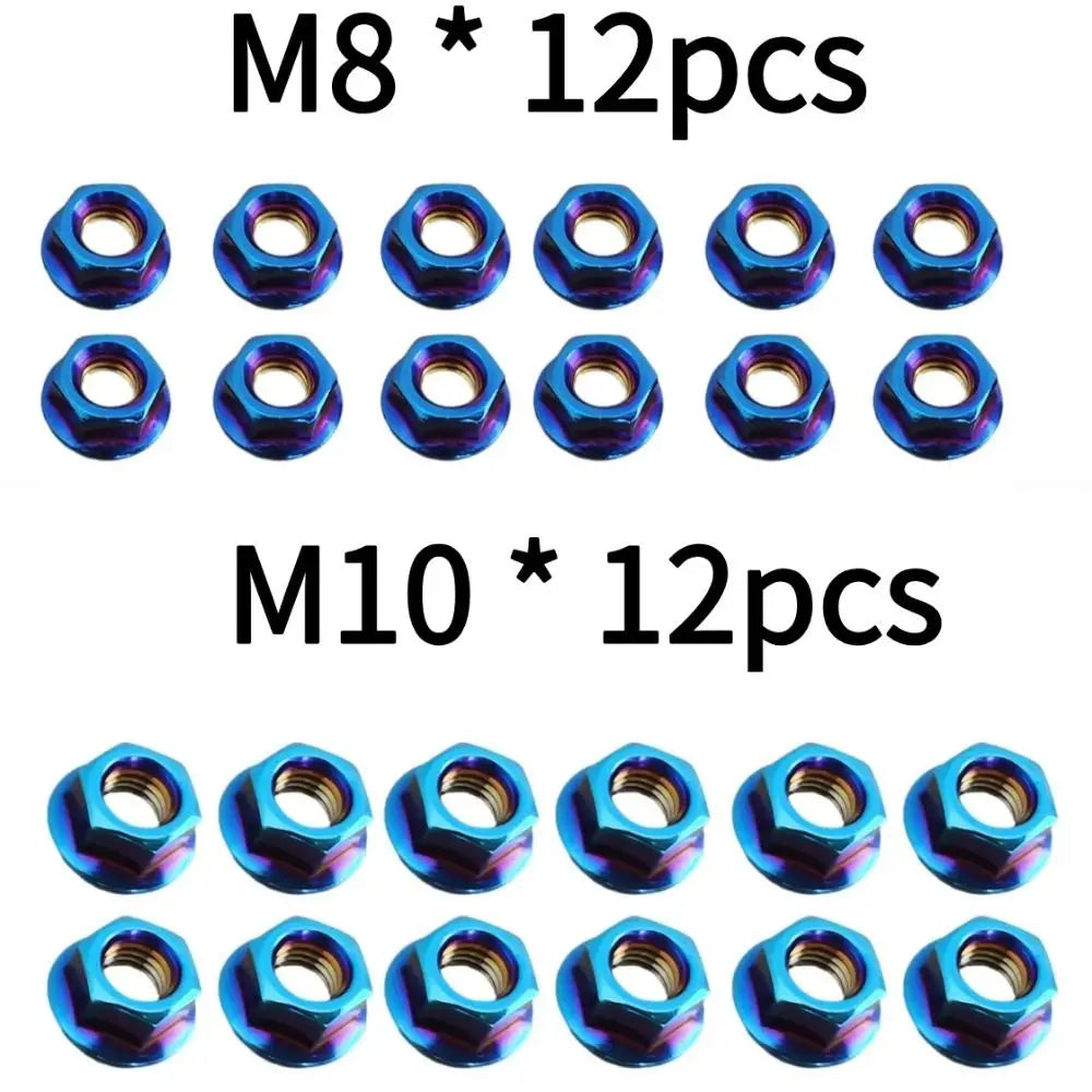 M5–M10 Stainless Steel Blue Flange Hex Locking Nuts – 12 Pack Flange Hex Locking Nuts Nixie