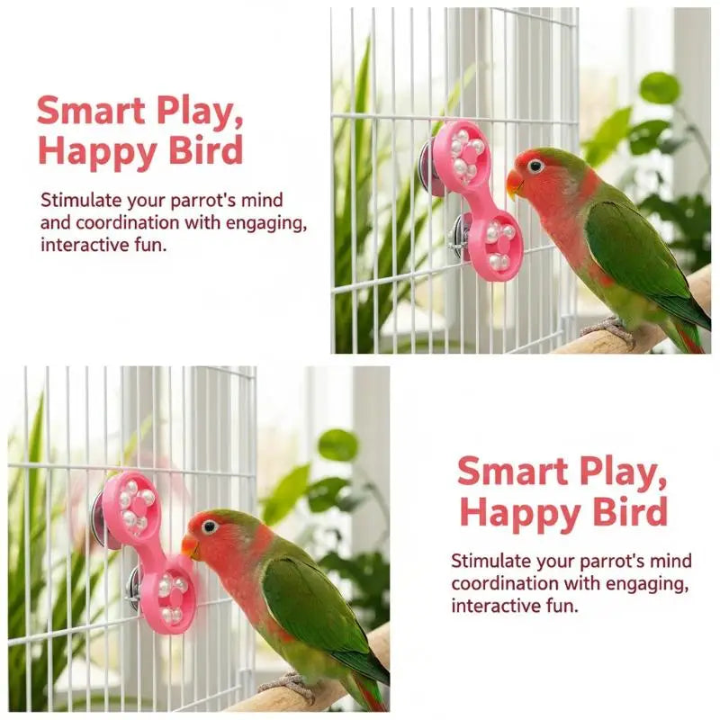Rotating Spinner Wheel Bird Toy for Parrots & Parakeets Interactive Bird Toy Nixie