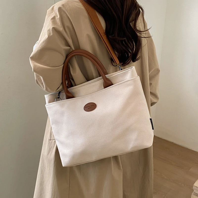 Oversized Canvas Tote Bag – Foldable Women's College Bookbag Canvas Tote Bag Nixie
