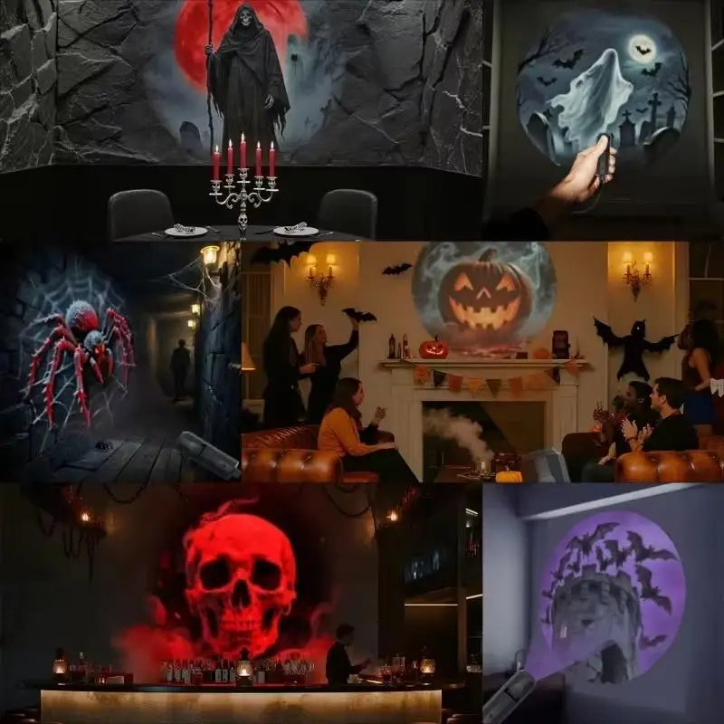 LED Halloween Projection Lamp – 6 Patterns, USB Powered LED Projection Lamp Nixie