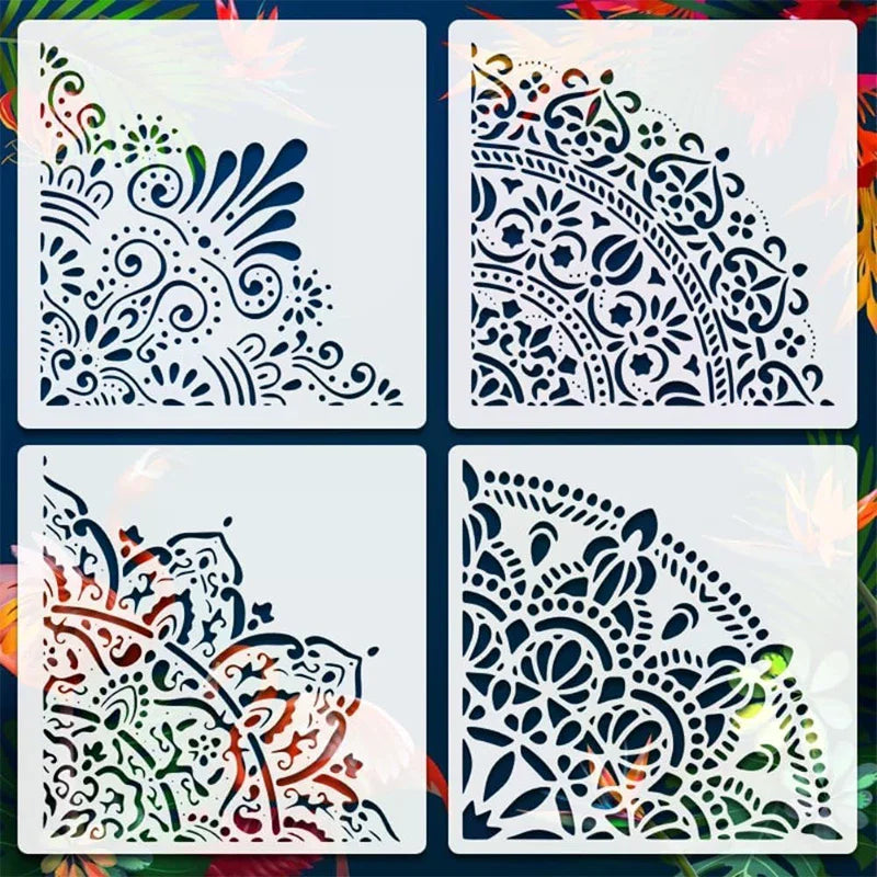 Reusable Mandala Stencils – PET Templates for Wall & Fabric