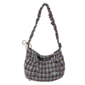 Vintage Plaid Crossbody Bag – Large Capacity Women's Shoulder Bag Crossbody Shoulder Bag Nixie Blue Brown Plaid (No
