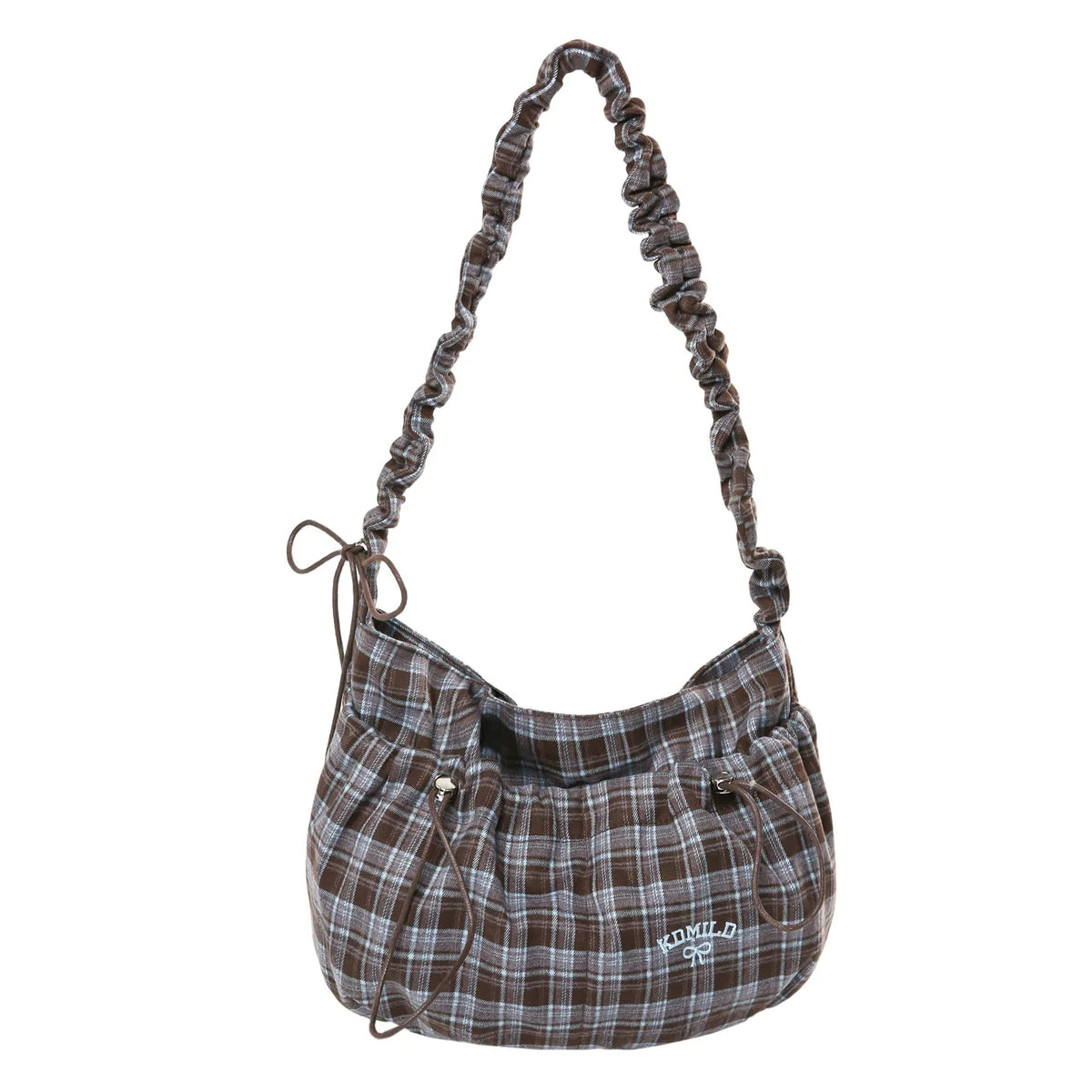 Vintage Plaid Crossbody Bag – Large Capacity Women's Shoulder Bag Crossbody Shoulder Bag Nixie Blue Brown Plaid (No