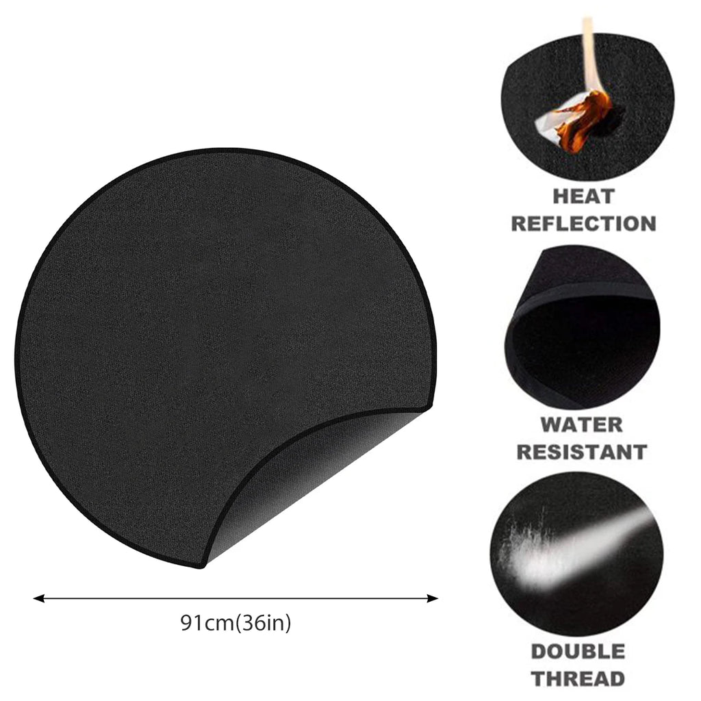 Fire Pit Mat Round Fireproof Pad | Heat-Resistant BBQ Protector
