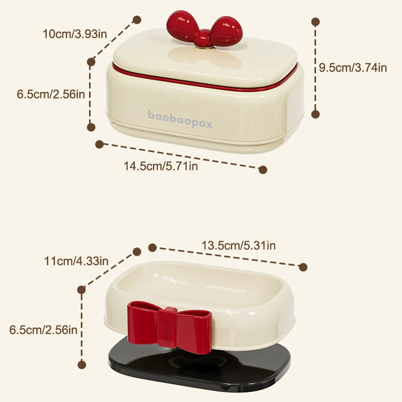 Leakproof Travel Soap Dish with Lid & Draining Layer