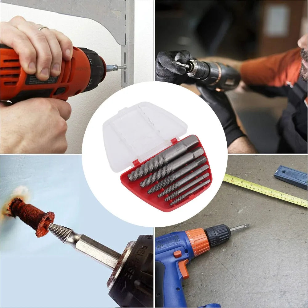 6-Piece Heavy Duty Screw Extractor Set | Bolt Removal Kit