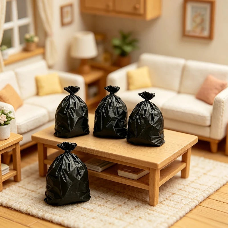 3pcs Miniature Trash Bag Models – Dollhouse Collectibles Miniature Collectibles Nixie