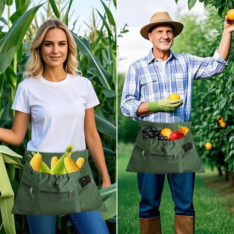 Adjustable Waist Gardening Apron & Harvesting Bag | Oxford Gardening Apron Nixie