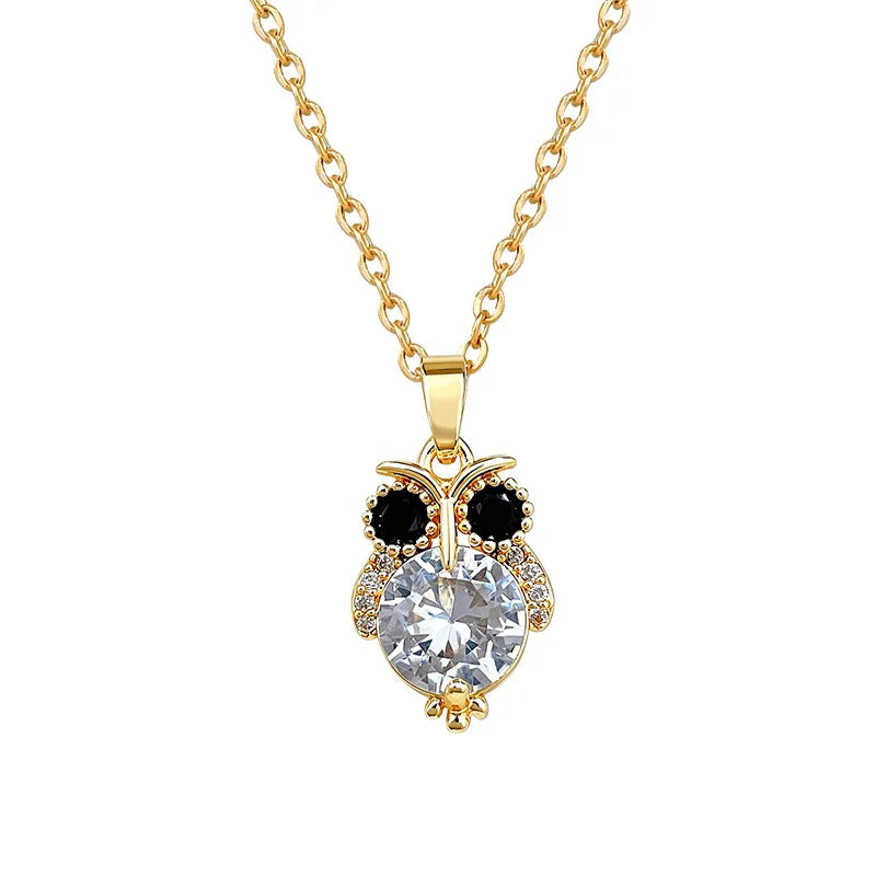 Women's Gold Owl Pendant Necklace – Copper & Stainless Steel Pendant Necklace Nixie
