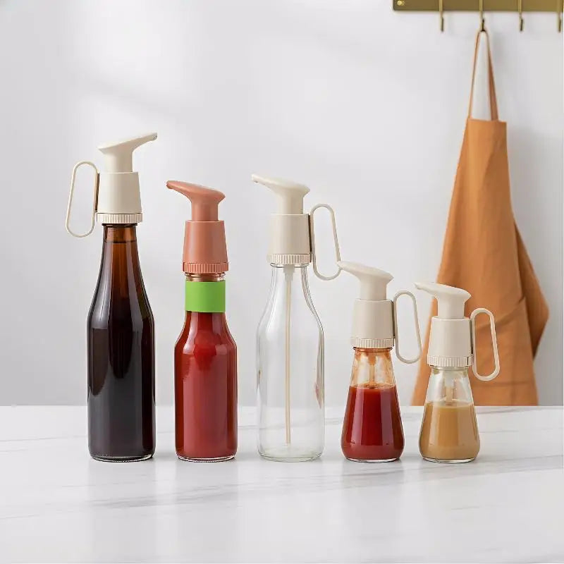 Universal Sauce Dispenser Pump Head – Leak-Proof PP Bottle Pump Sauce Dispenser Pump Nixie