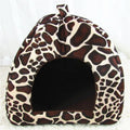 Strawberry Foldable Pet Cave Bed with Cushion – S & L Sizes Pet Cave Bed Nixie Leopard print S(26x26cm)
