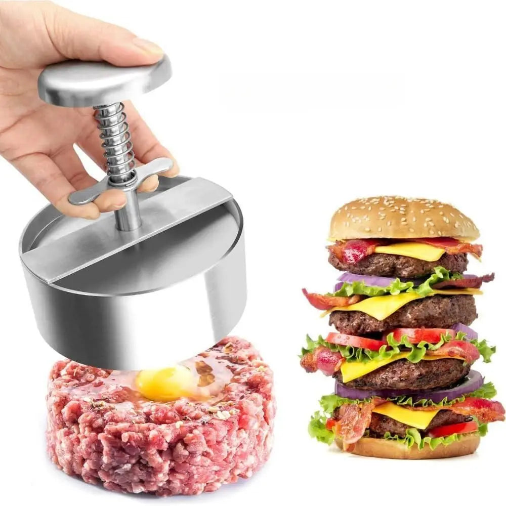 Stainless Steel Burger Press – Non-Stick Patty Maker | BBQ Burger Patty Press Nixie