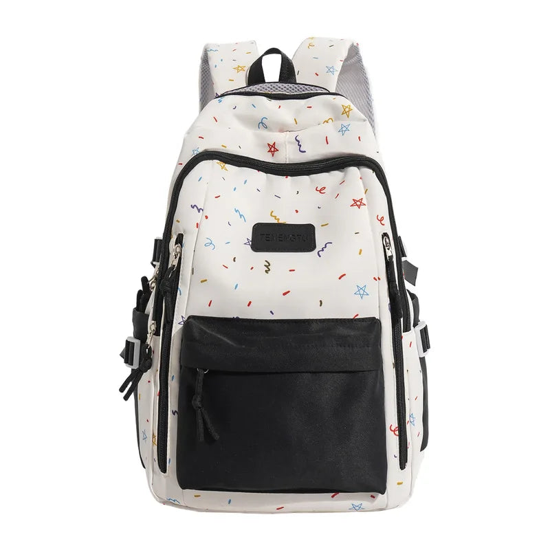 Japanese Color-Block Canvas Backpack for Teen Girls | School Bag Canvas School Backpack Nixie