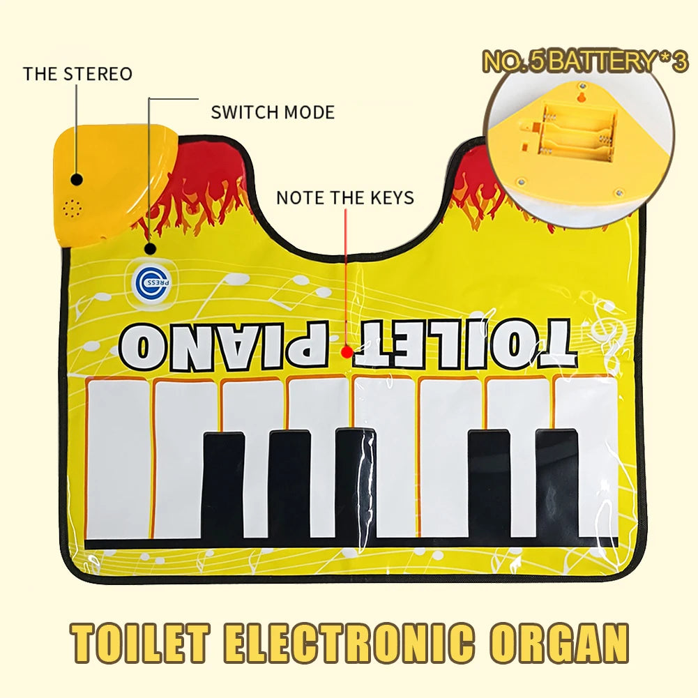 Toilet Piano Mat – Musical Keyboard Bathroom Floor Mat Novelty Bath Mat Nixie