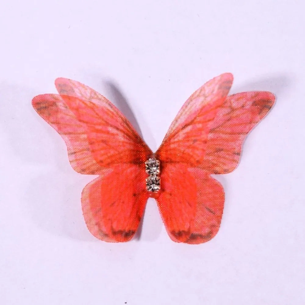 50Pcs 3D Organza Butterfly Appliques – Colorful Mesh Patches Fabric Appliques Nixie