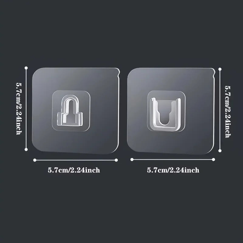 Double-Sided Adhesive Wall Hooks – Transparent Hook Kit Adhesive Wall Hooks Nixie