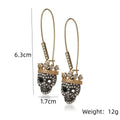 Christmas Tree Skeleton Drop Earrings – 14K Gold Plated