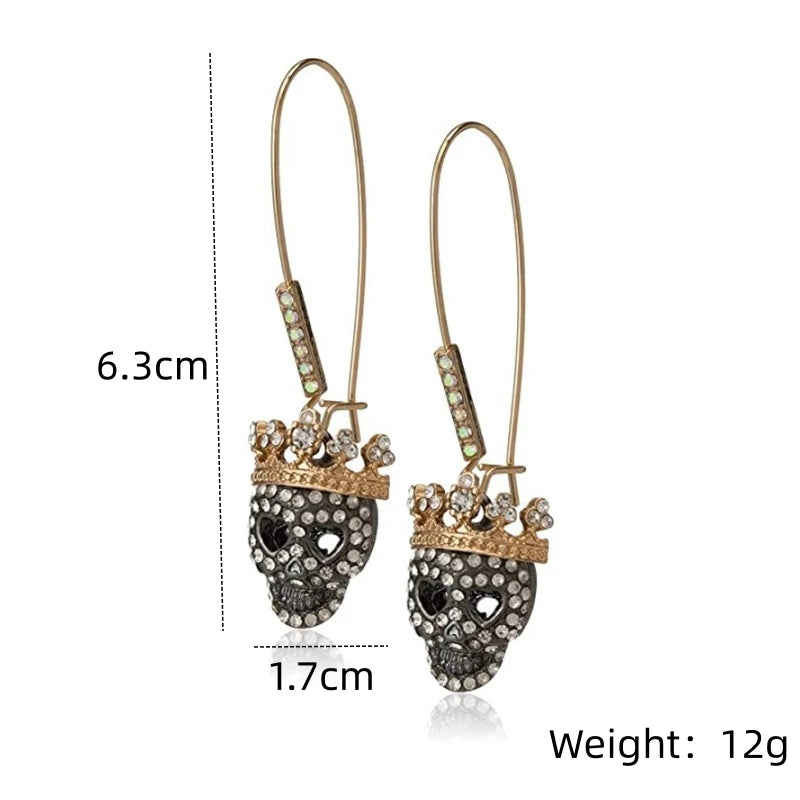 Christmas Tree Skeleton Drop Earrings – 14K Gold Plated