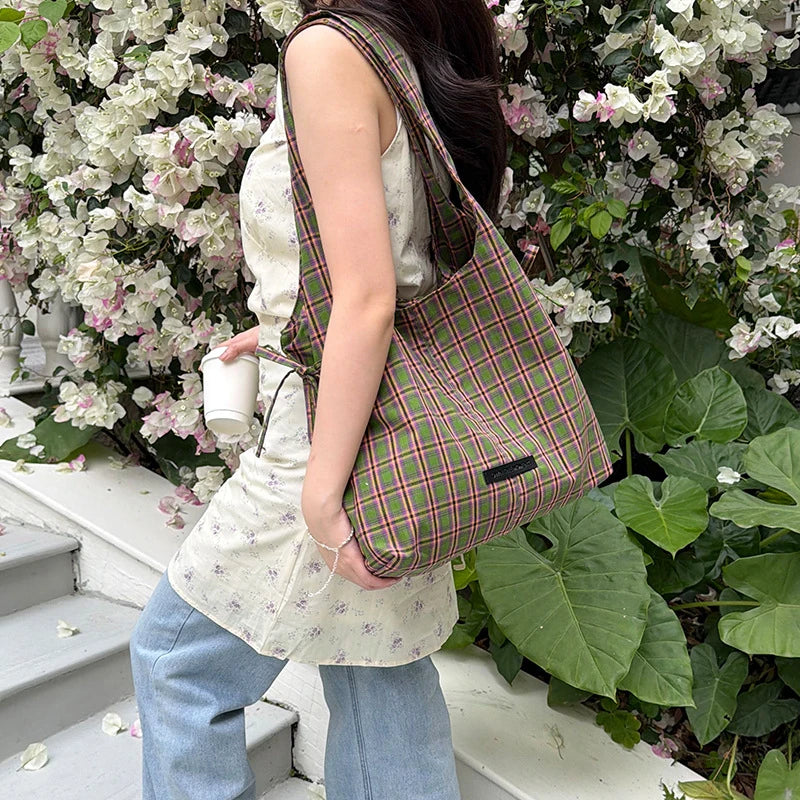 Nixie Plaid Crossbody Bag – Large Capacity Women's Tote Crossbody Shoulder Bag Nixie