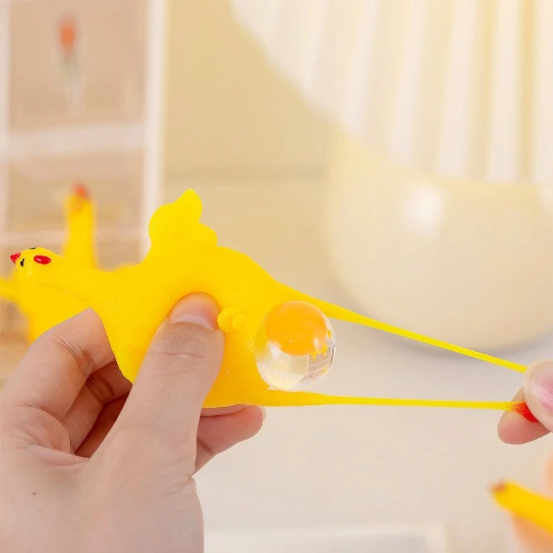 Egg-Laying Chicken Squeeze Keychain – Funny Novelty Fidget Toy Novelty Keychain Toy Nixie