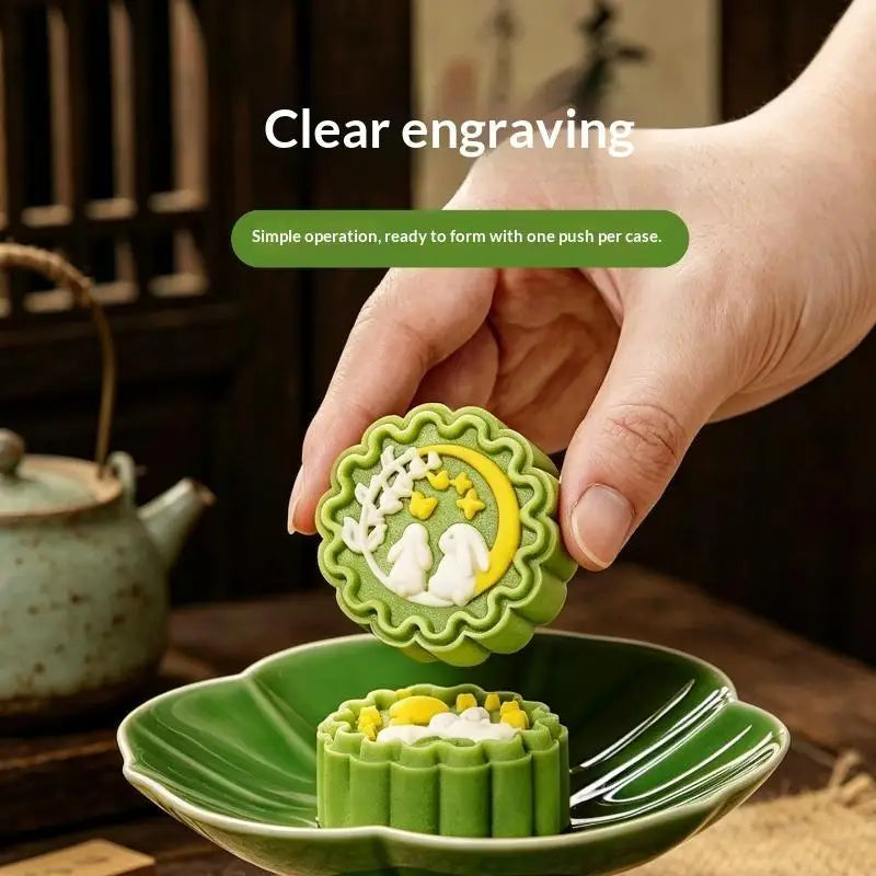 Mooncake Mold Set – 3D Hand Press Cookie Stamps Mid-Autumn Pastry Baking Mold Nixie