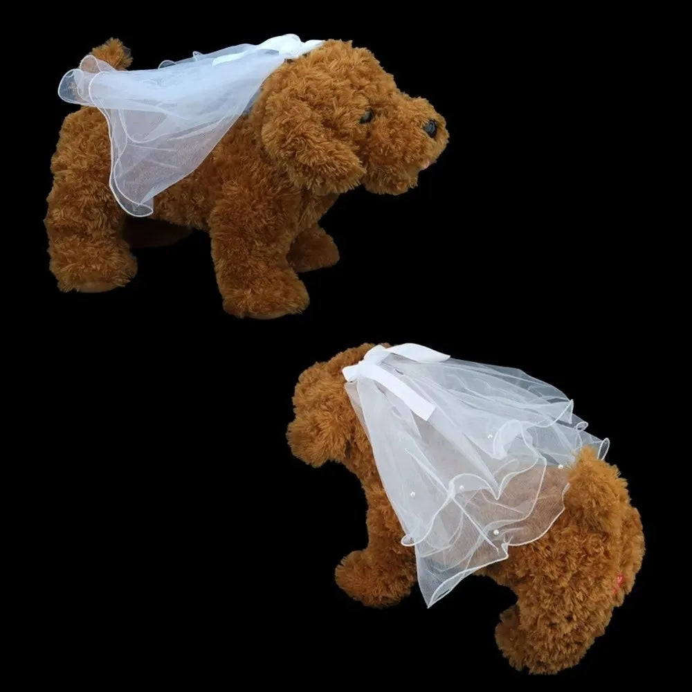 Pet Wedding Bow Veil Headdress for Cats & Dogs Pet Costume Accessory Nixie