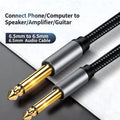 6.35mm Guitar Cable – Stereo Instrument Audio Cable for Bass Instrument Audio Cable Nixie black 5m