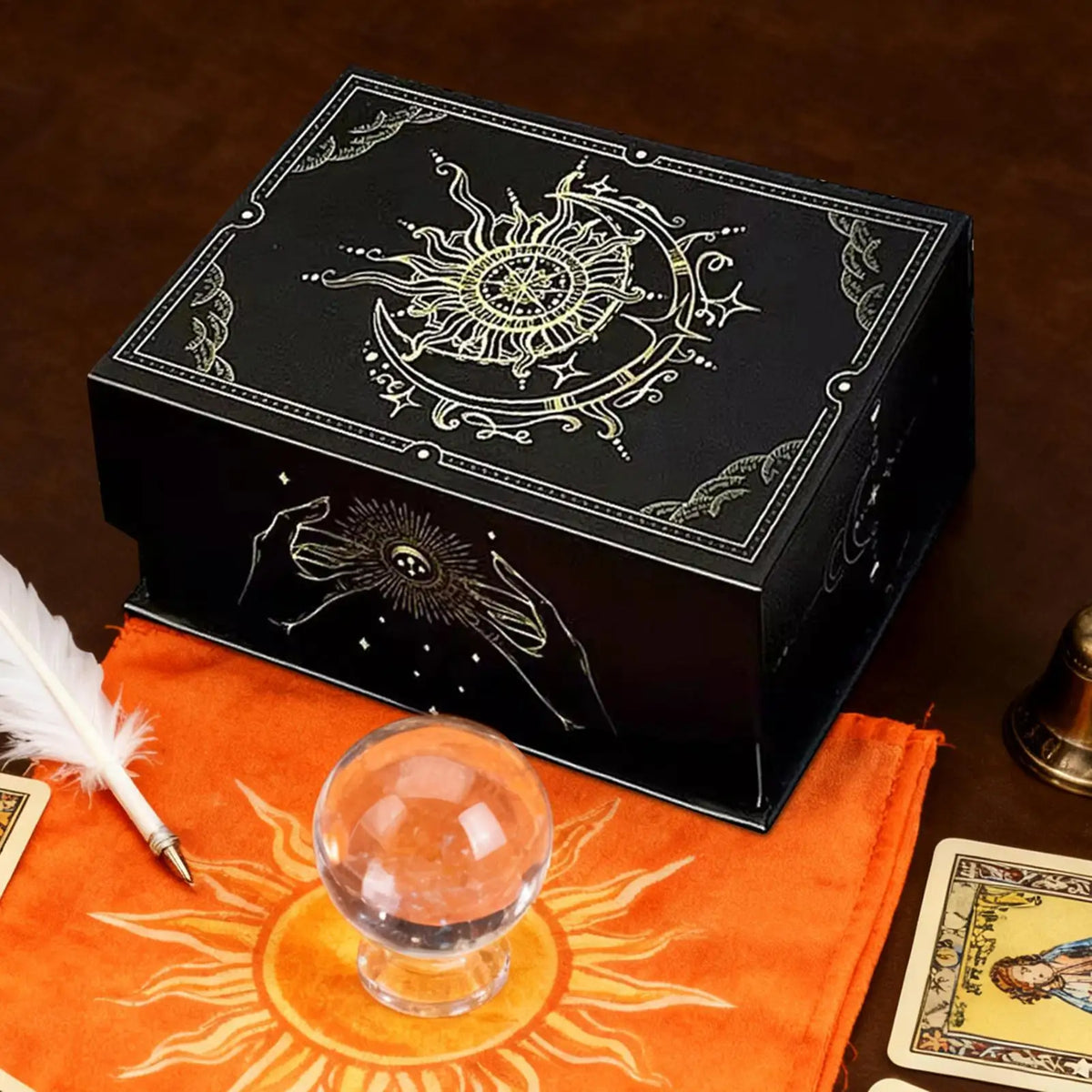 Magnetic Lid Tarot Card Box – Portable Elegant Storage Card Storage Box Nixie