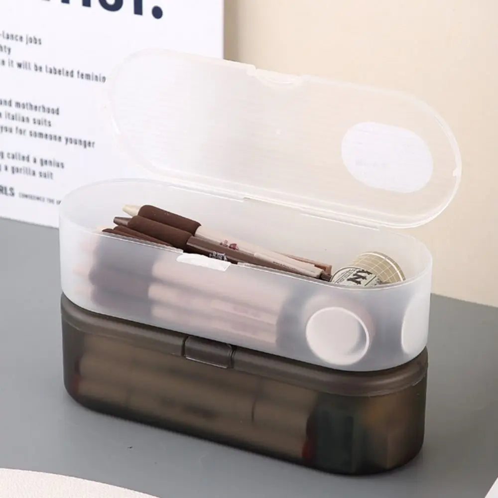 Transparent Stackable Plastic Pencil Box – Large Capacity