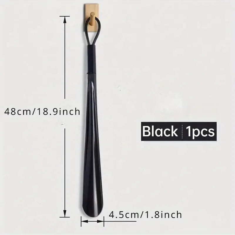 48cm Long Flexible Shoe Horn – No-Bend Shoe Helper Long Handle Shoe Horn Nixie Black-48cm