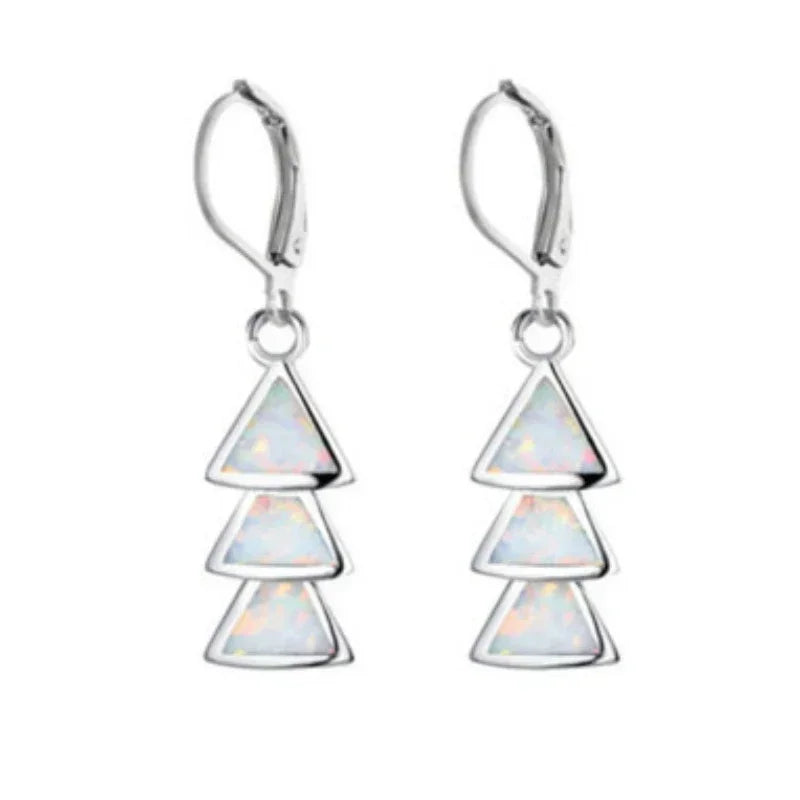Crystal Triangle Drop Earrings – Vintage Blue Geometric Fashion Drop Dangle Earrings Nixie
