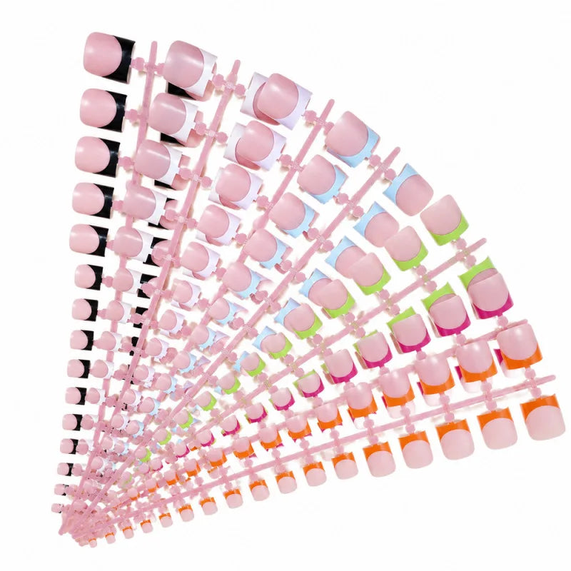 30Pcs Nude Pink French Press-On Toe Nails – False Nail Set Press-On Toe Nails Nixie