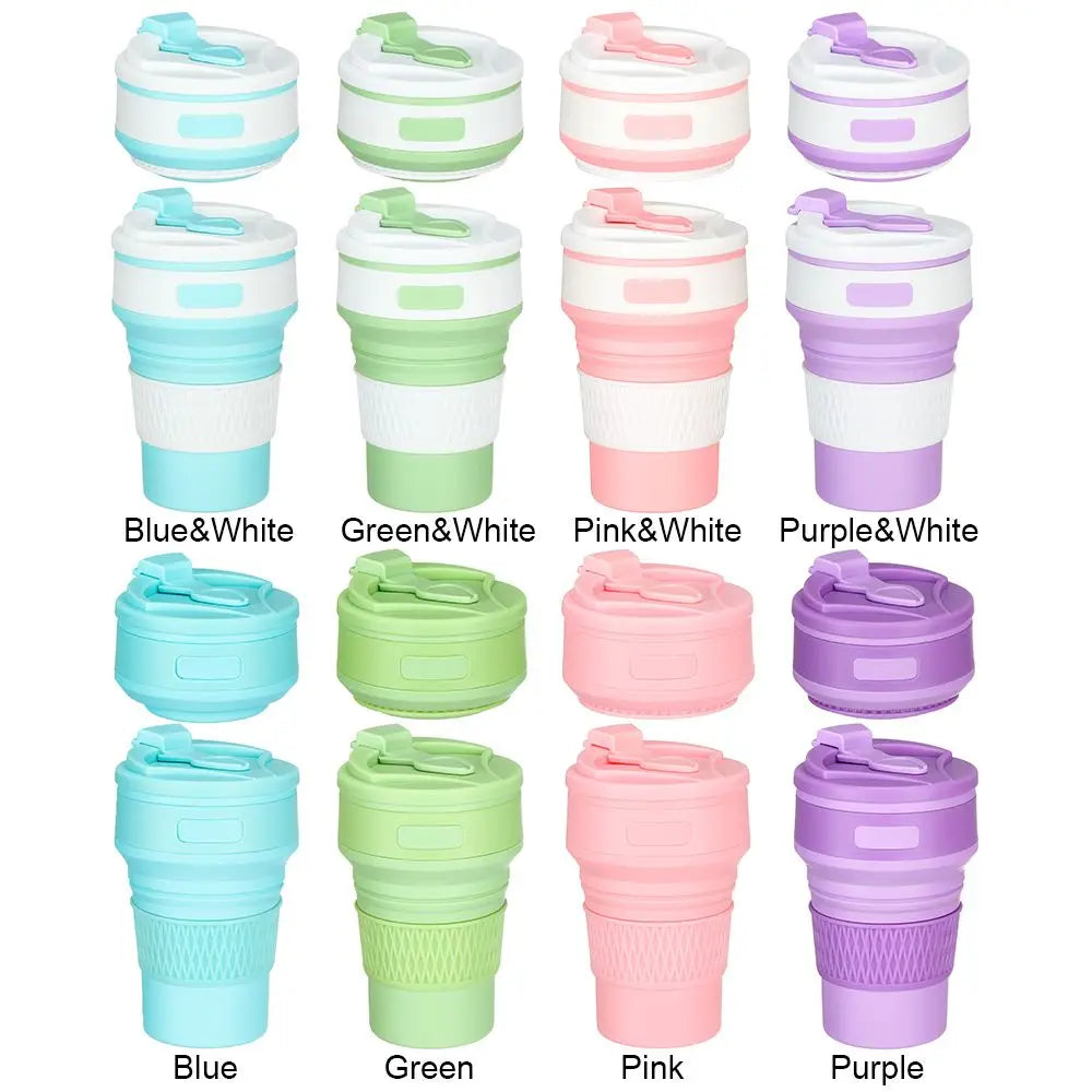 350ml Collapsible Silicone Travel Cup with Lid | Foldable Mug Collapsible Travel Mug Nixie