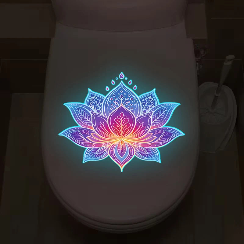 Glow-in-the-Dark Lotus PVC Sticker – Removable Wall Decal Glow Wall Decal Nixie