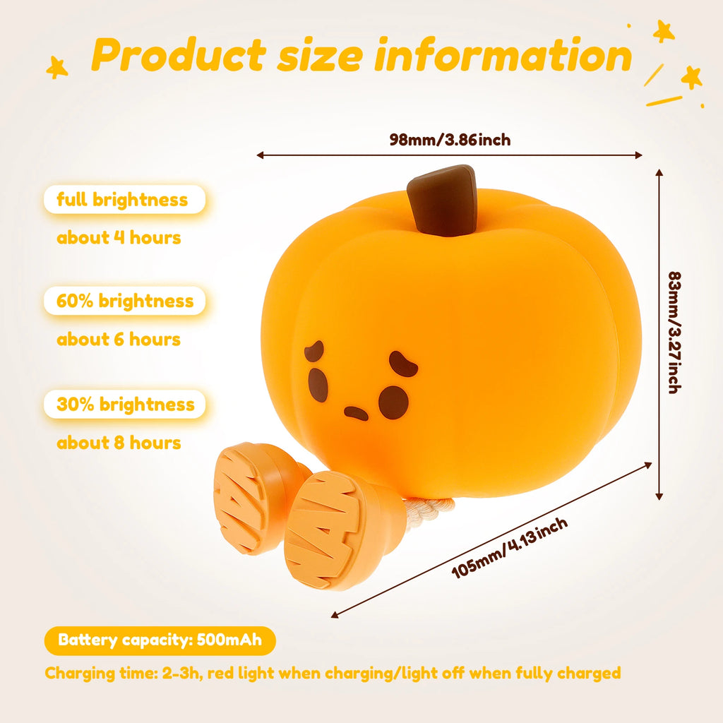 Pumpkin Silicone Night Light & Phone Stand – 3-in-1 LED Silicone Night Light Nixie