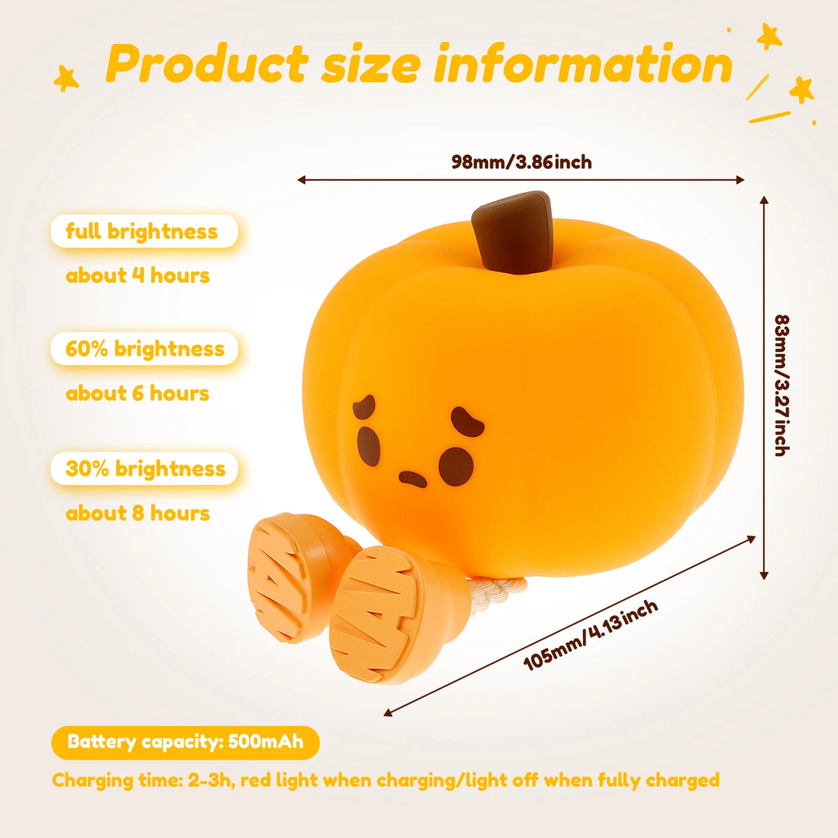 Pumpkin Silicone Night Light & Phone Stand – 3-in-1 LED Silicone Night Light Nixie