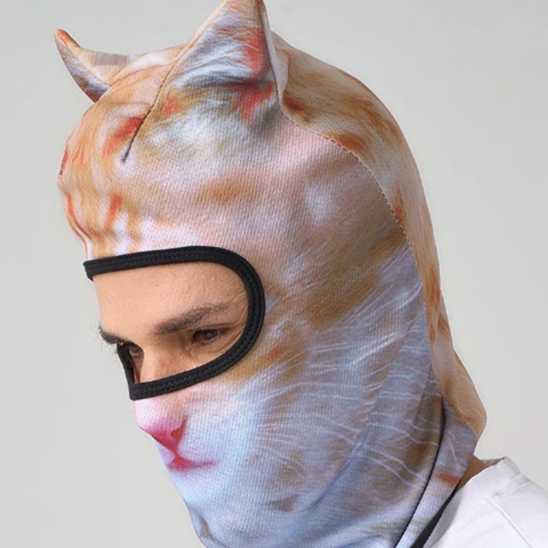 3D Cat Animal Face Balaclava – Ski Full Face Hood Unisex Animal Face Balaclava Nixie