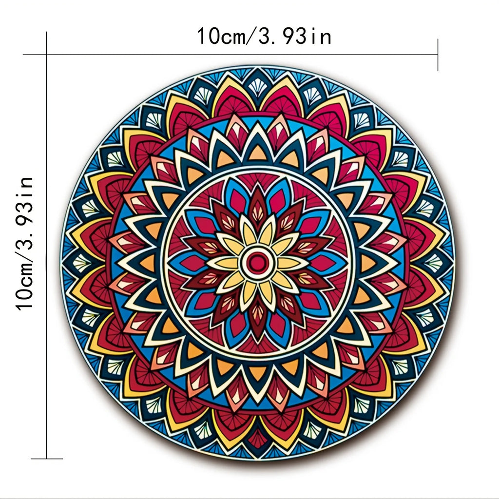 8-Piece Wooden Mandala Coasters Set – Home, Bar & Office Decor Decorative Coaster Set Nixie